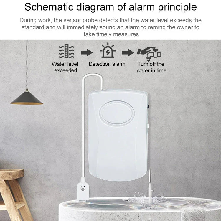 130dB Water Leakage Alarm Detector Sensor Detection Flood Alert Overflow Home Security Alarm System - Trustpick