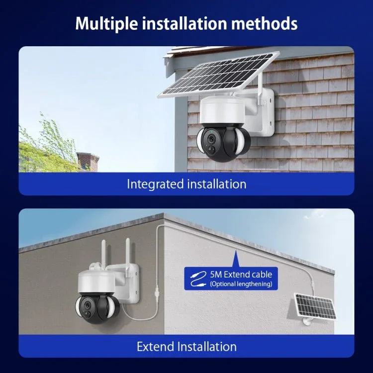 2.4G Wifi Solar Battery Powered? Floodlight PTZ? Camera with PIR Human Detection - Trustpick
