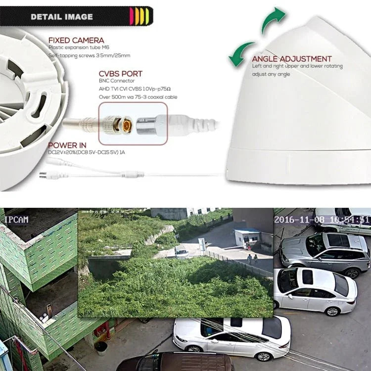 533W / A 3.6mm Lens Wide Angle HD Color 1500 TVL Cmos Sensor CCTV Home Surveillance Dome Camera, Support Day Night Vision - Trustpick