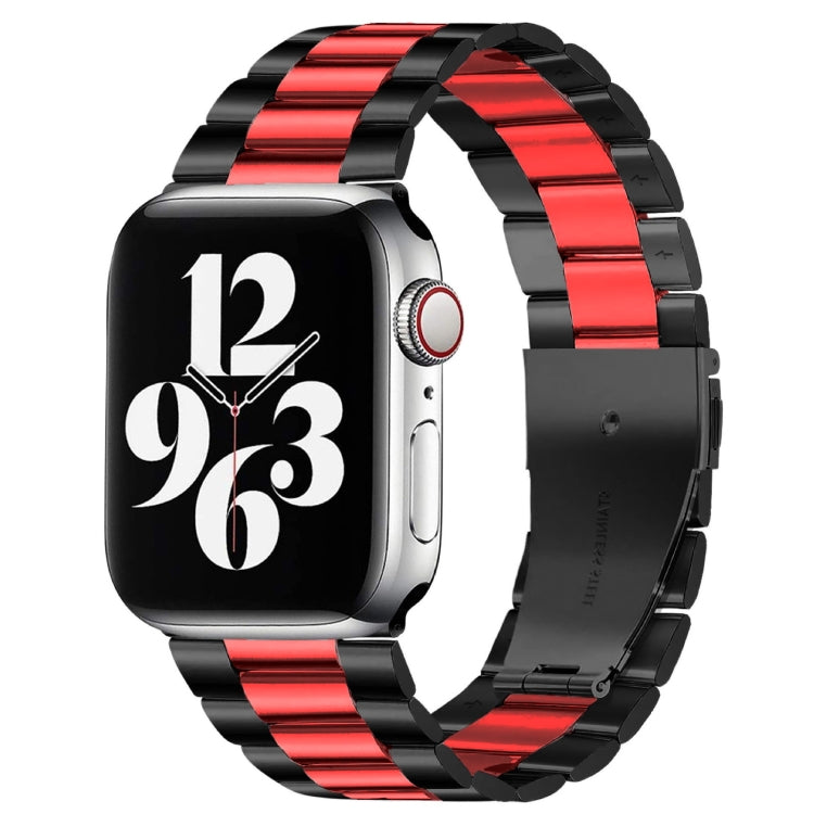 สายรัดนาฬิกาหนังแท้แบบพับหัวเข็มขัด 3 เม็ดสแตนเลสสตีล สำหรับ Apple Watch Series 10 ขนาด 42 มม. / 9&8&7 ขนาด 41 มม. / SE 3&SE 2&6&SE&5&4 ขนาด 40 มม. / 3&2&1 ขนาด 38 มม.