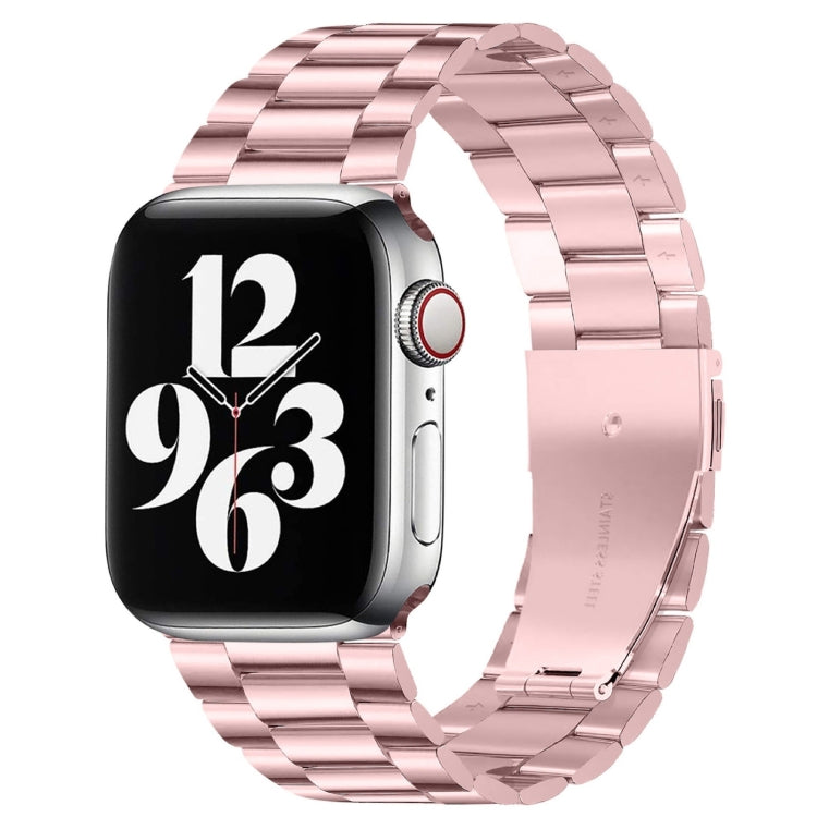 สายรัดนาฬิกาหนังแท้แบบพับหัวเข็มขัด 3 เม็ดสแตนเลสสตีล สำหรับ Apple Watch Series 10 ขนาด 42 มม. / 9&8&7 ขนาด 41 มม. / SE 3&SE 2&6&SE&5&4 ขนาด 40 มม. / 3&2&1 ขนาด 38 มม.