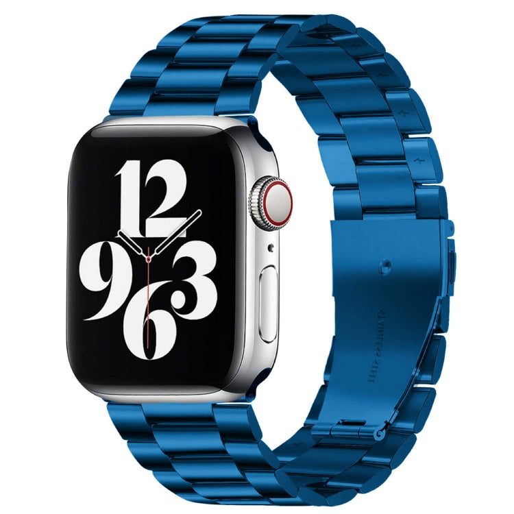 สายรัดนาฬิกาหนังแท้แบบพับหัวเข็มขัด 3 เม็ดสแตนเลสสตีล สำหรับ Apple Watch Series 10 ขนาด 42 มม. / 9&8&7 ขนาด 41 มม. / SE 3&SE 2&6&SE&5&4 ขนาด 40 มม. / 3&2&1 ขนาด 38 มม.