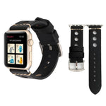 สายรัดนาฬิกาหนังแท้สไตล์วินเทจแบบเจาะรู สำหรับ Apple Watch Series 10 ขนาด 42 มม. / 9&8&7 ขนาด 41 มม. / SE 3&SE 2&6&SE&5&4 ขนาด 40 มม. / 3&2&1 ขนาด 38 มม. สำหรับขนาด 38 มม.
