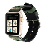 สายรัดนาฬิกาหนังแท้สไตล์วินเทจแบบเจาะรู สำหรับ Apple Watch Series 10 ขนาด 42 มม. / 9&8&7 ขนาด 41 มม. / SE 3&SE 2&6&SE&5&4 ขนาด 40 มม. / 3&2&1 ขนาด 38 มม. สำหรับขนาด 38 มม.