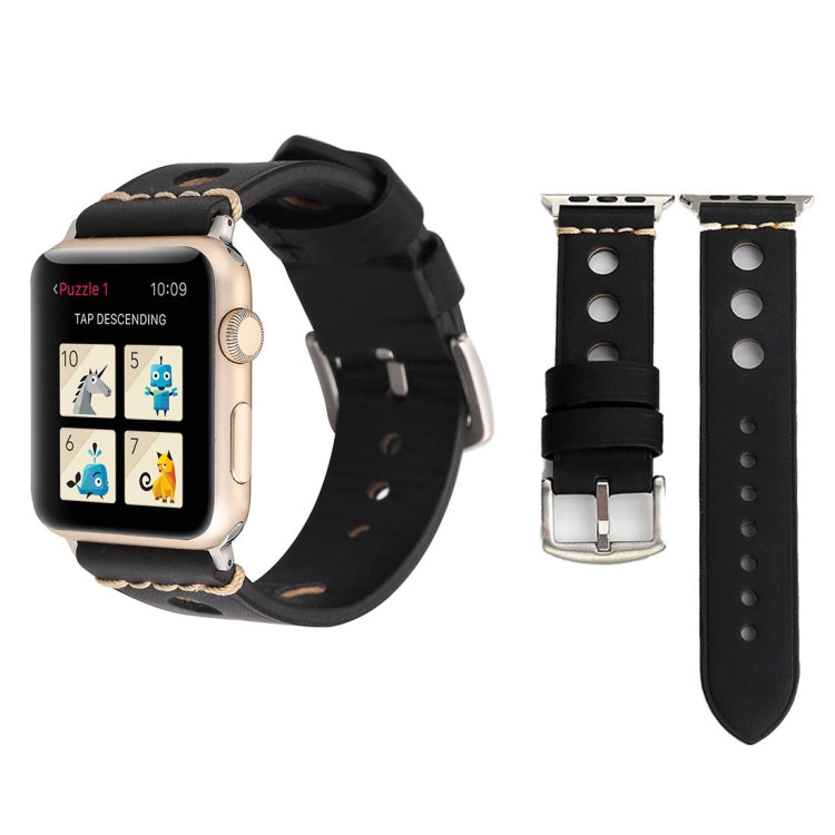 สำหรับสาย Apple Watch Series 7 45mm / 6 & SE & 5 & 4 44mm / 42mm 3 & 2 & 1 สายหนังแท้รูย้อนยุค สำหรับ 42mm