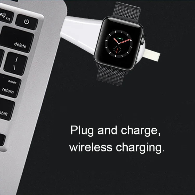 ที่ชาร์จไร้สายแม่เหล็ก USB แบบพกพามาตรฐาน Qi B2 สำหรับ Apple Watch Series 4 & 3 & 2 & 1