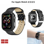 สายหนังแท้คาร์บอนไฟเบอร์พร้อมกรอบสำหรับ Apple Watch Series 4 40มม., Apple Watch Series 4 40มม.