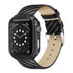 สายหนังแท้คาร์บอนไฟเบอร์พร้อมกรอบสำหรับ Apple Watch Series 3 & 2 & 1 38มม., Apple Watch Series 3 & 2 & 1 38มม.