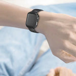สายหนังแท้ลายคาร์บอนไฟเบอร์พร้อมกรอบสำหรับ Apple Watch Series 3 & 2 & 1 ขนาด 42 มม.