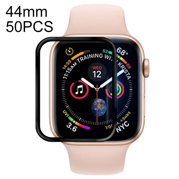 ฟิล์ม PET นุ่มปกป้องหน้าจอเต็ม 50 ชิ้น สำหรับ Apple Watch Series 6 / 5 / 4 / Watch SE ขนาด 44 มม., สำหรับ Apple Watch Series 6 / 5 / 4 / Watch SE ขนาด 44 มม.