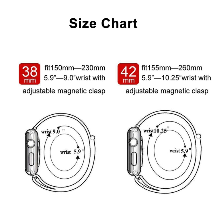 สายรัดนาฬิกาไนลอนแม่เหล็กเปลี่ยนสี สำหรับ Apple Watch Ultra 49 มม. & Watch Ultra 2 49 มม. / Series 10 46 มม. / 9&8&7 45 มม. / SE 3&SE 2&6&SE&5&4 44 มม. / 3&2&1 42 มม., 44 มม.