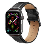 สายหนังพร้อมหัวเข็มขัดสีดำสำหรับ Apple Watch Series 10 42mm / 9&8&7 41mm / SE 3&SE 2&6&SE&5&4 40mm / 3&2&1 38mm, สำหรับ Apple Watch Series 8&7 41mm / SE 2&6&SE&5&4 40mm / 3&2&1 38mm