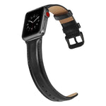 สายหนังพร้อมหัวเข็มขัดสีดำสำหรับ Apple Watch Series 10 42mm / 9&8&7 41mm / SE 3&SE 2&6&SE&5&4 40mm / 3&2&1 38mm, สำหรับ Apple Watch Series 8&7 41mm / SE 2&6&SE&5&4 40mm / 3&2&1 38mm