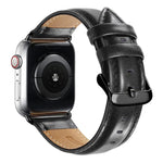 สายหนังพร้อมหัวเข็มขัดสีดำสำหรับ Apple Watch Ultra 49mm&Watch Ultra 2 49mm / Series 10 46mm / 9&8&7 45mm / SE 3&SE 2&6&SE&5&4 44mm / 3&2&1 42mm, สำหรับ Apple Watch Ultra 49mm / Series 8&7 45mm / SE 2&6&SE&5&4 44mm / 3&2&1 42mm