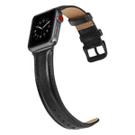 สายหนังพร้อมหัวเข็มขัดสีดำสำหรับ Apple Watch Ultra 49mm&Watch Ultra 2 49mm / Series 10 46mm / 9&8&7 45mm / SE 3&SE 2&6&SE&5&4 44mm / 3&2&1 42mm, สำหรับ Apple Watch Ultra 49mm / Series 8&7 45mm / SE 2&6&SE&5&4 44mm / 3&2&1 42mm