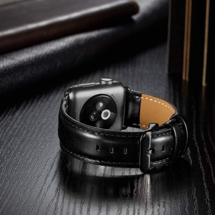 สายหนังพร้อมหัวเข็มขัดสีดำสำหรับ Apple Watch Ultra 49mm&Watch Ultra 2 49mm / Series 10 46mm / 9&8&7 45mm / SE 3&SE 2&6&SE&5&4 44mm / 3&2&1 42mm, สำหรับ Apple Watch Ultra 49mm / Series 8&7 45mm / SE 2&6&SE&5&4 44mm / 3&2&1 42mm