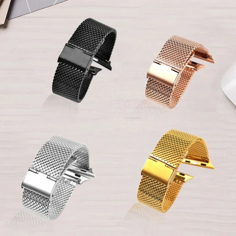 สาย Milanese สแตนเลส 304 พร้อมตัวเชื่อมต่อสำหรับ Apple Watch Series 10 42mm / 9&8&7 41mm / SE 3&SE 2&6&SE&5&4 40mm / 3&2&1 38mm, สำหรับ Apple Watch Series 7 41mm / & 6 & SE & 5 & 4 40mm
