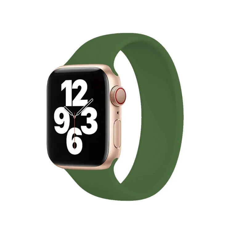 สำหรับ Apple Watch Series 10 ขนาด 42 มม. / 9&8&7 ขนาด 41 มม. / SE 3&SE 2&6&SE&5&4 ขนาด 40 มม. / 3&2&1 ขนาด 38 มม. สายนาฬิกาซิลิโคนยืดหยุ่นสีพื้น ขนาด S 130 มม.
