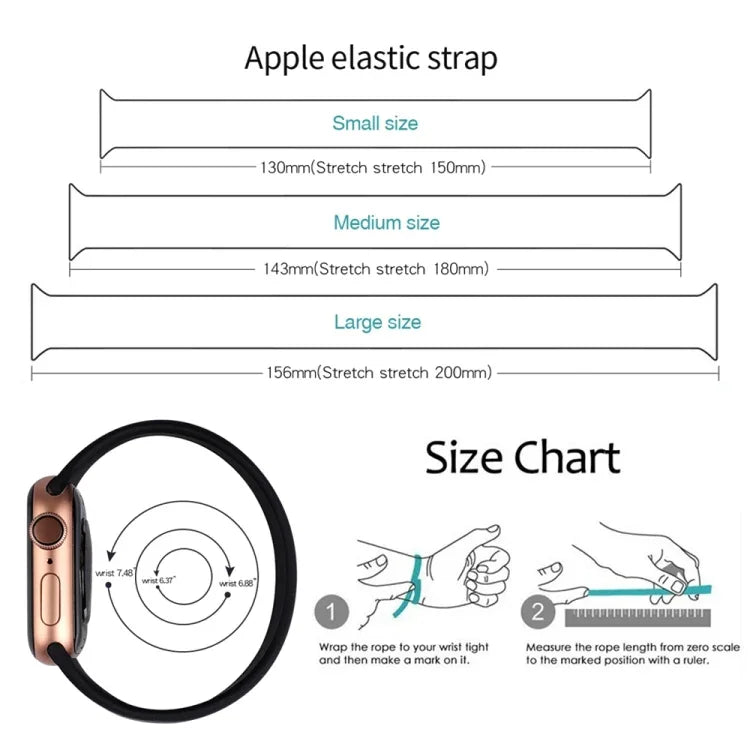 สำหรับ Apple Watch Series 10 ขนาด 42 มม. / 9&8&7 ขนาด 41 มม. / SE 3&SE 2&6&SE&5&4 ขนาด 40 มม. / 3&2&1 ขนาด 38 มม. สายนาฬิกาซิลิโคนยืดหยุ่นสีพื้น ขนาด M 143 มม.