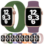 สำหรับ Apple Watch Series 10 ขนาด 42 มม. / 9&8&7 ขนาด 41 มม. / SE 3&SE 2&6&SE&5&4 ขนาด 40 มม. / 3&2&1 ขนาด 38 มม. สายนาฬิกาซิลิโคนยืดหยุ่นสีพื้น ขนาด M 143 มม.