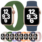 สายซิลิโคนยืดหยุ่นสีพื้นสำหรับ Apple Watch Series 10 42มม. / 9&8&7 41มม. / SE 3&SE 2&6&SE&5&4 40มม. / 3&2&1 38มม. ขนาด:L 156มม.