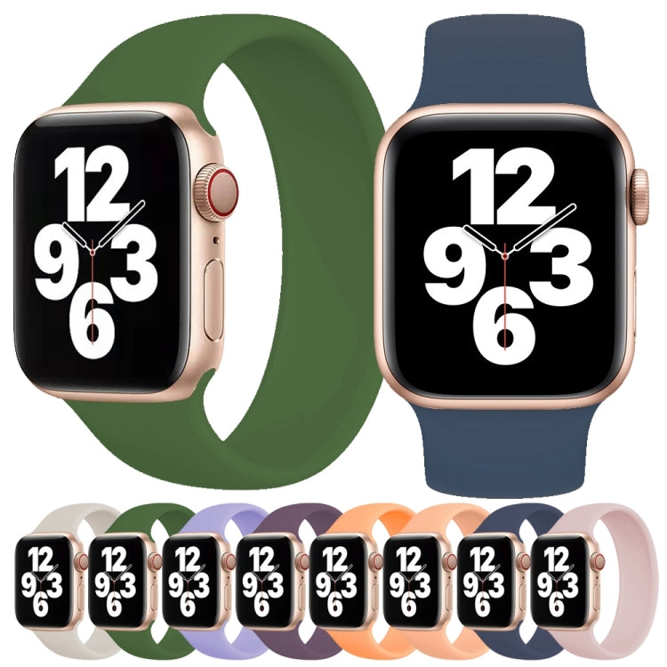 สายซิลิโคนยืดหยุ่นสีพื้นสำหรับ Apple Watch Series 10 42มม. / 9&8&7 41มม. / SE 3&SE 2&6&SE&5&4 40มม. / 3&2&1 38มม. ขนาด:L 156มม.
