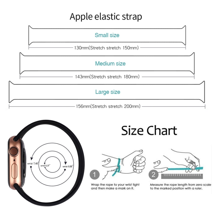 สายรัดนาฬิกาซิลิโคนยืดหยุ่นสีพื้น สำหรับ Apple Watch Ultra 49 มม. & Watch Ultra 2 49 มม. / Series 10 46 มม. / 9&8&7 45 มม. / SE 3&SE 2&6&SE&5&4 44 มม. / 3&2&1 42 มม. ขนาด:S 130 มม.