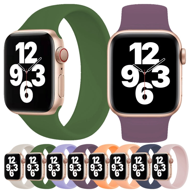 สายรัดนาฬิกาซิลิโคนยืดหยุ่นสีพื้น สำหรับ Apple Watch Ultra 49 มม. & Watch Ultra 2 49 มม. / Series 10 46 มม. / 9&8&7 45 มม. / SE 3&SE 2&6&SE&5&4 44 มม. / 3&2&1 42 มม. ขนาด:S 130 มม.