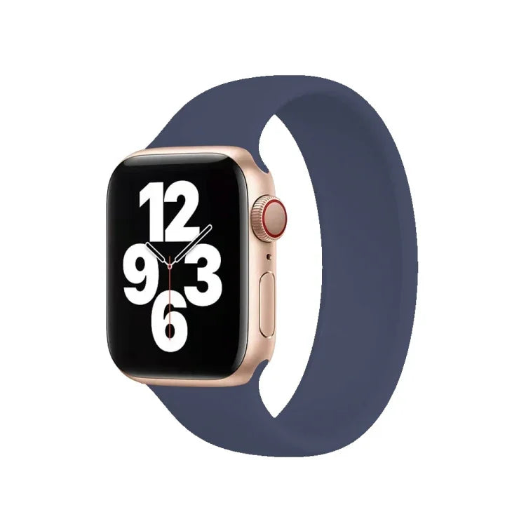 สายซิลิโคนยืดหยุ่นสีพื้นสำหรับ Apple Watch Ultra 49มม. และ Watch Ultra 2 49มม. / Series 10 46มม. / 9&8&7 45มม. / SE 3&SE 2&6&SE&5&4 44มม. / 3&2&1 42มม. ขนาด:M 143มม.