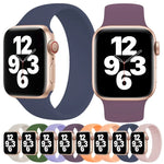 สายซิลิโคนยืดหยุ่นสีพื้นสำหรับ Apple Watch Ultra 49มม. และ Watch Ultra 2 49มม. / Series 10 46มม. / 9&8&7 45มม. / SE 3&SE 2&6&SE&5&4 44มม. / 3&2&1 42มม. ขนาด:M 143มม.