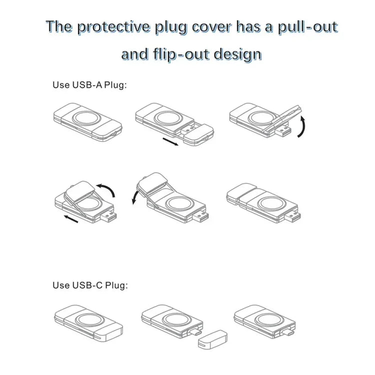 แท่นชาร์จไร้สายแม่เหล็ก USB / Type-C รุ่น U8 สำหรับ Apple Watch Series, U8