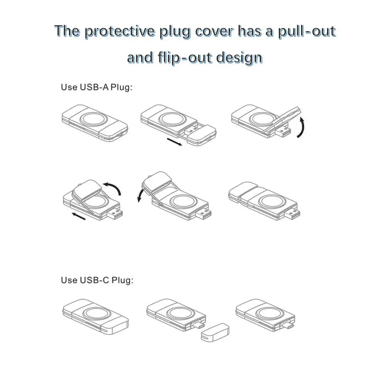 ที่ชาร์จไร้สายแม่เหล็ก U8S USB / Type-C ชาร์จเร็วสำหรับ Samsung Watch 3 / 4, 4 Classic, Active 1 / 2