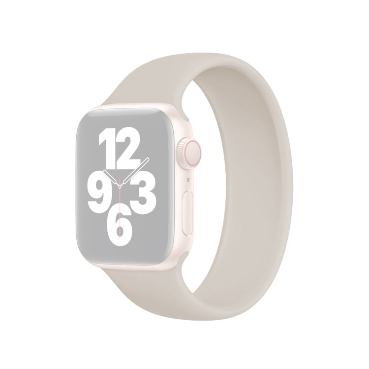 สายซิลิโคนยืดหยุ่นสีพื้นสำหรับ Apple Watch Ultra 49 มม. & Watch Ultra 2 49 มม. / Series 10 46 มม. / 9&8&7 45 มม. / SE 3&SE 2&6&SE&5&4 44 มม. / 3&2&1 42 มม., ขนาด L 156 มม.