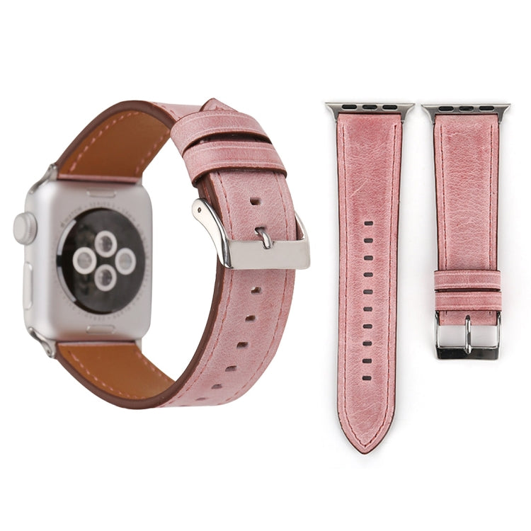 สายหนังแท้สไตล์ใหม่ สำหรับ Apple Watch Series 10 42mm / 9&8&7 41mm / SE 3&SE 2&6&SE&5&4 40mm / 3&2&1 38mm, 38mm