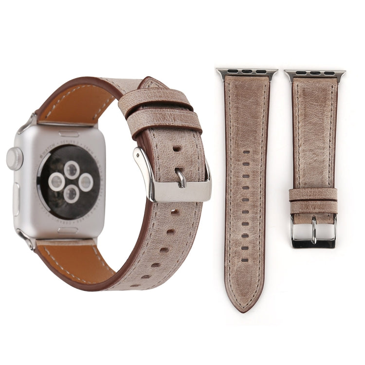 สายหนังแท้สไตล์ใหม่ สำหรับ Apple Watch Series 10 42mm / 9&8&7 41mm / SE 3&SE 2&6&SE&5&4 40mm / 3&2&1 38mm, 38mm
