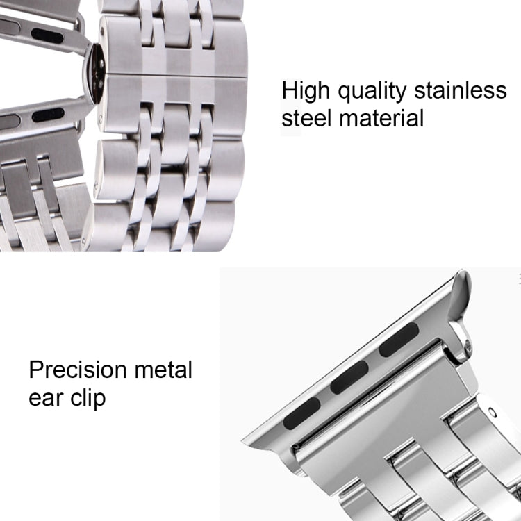 สายสแตนเลสสตีลผู้ชาย 22 มม. พร้อมหัวเข็มขัดผีเสื้อซ่อน 7 เม็ด สำหรับ Apple Watch 38 มม., 22 มม. สำหรับผู้ชาย