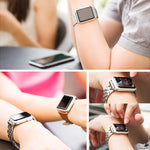 สายสแตนเลสสตีลผู้ชาย 22 มม. พร้อมหัวเข็มขัดผีเสื้อซ่อน 7 เม็ด สำหรับ Apple Watch 38 มม., 22 มม. สำหรับผู้ชาย