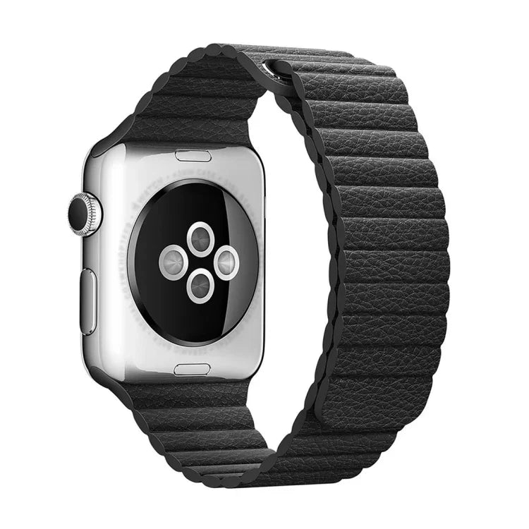 สายรัดนาฬิกาหนัง PU พร้อมตัวล็อกแม่เหล็กแบบห่วง สำหรับ Apple Watch ขนาด 38 มม.