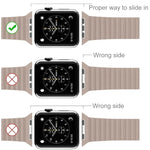 สายรัดนาฬิกาหนัง PU พร้อมตัวล็อกแม่เหล็กแบบห่วง สำหรับ Apple Watch ขนาด 38 มม.