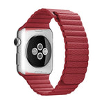 สายรัดนาฬิกาหนัง PU พร้อมตัวล็อกแม่เหล็กแบบห่วง สำหรับ Apple Watch ขนาด 38 มม.