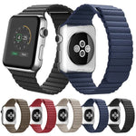 สายรัดนาฬิกาหนัง PU พร้อมตัวล็อกแม่เหล็กแบบห่วง สำหรับ Apple Watch ขนาด 38 มม.