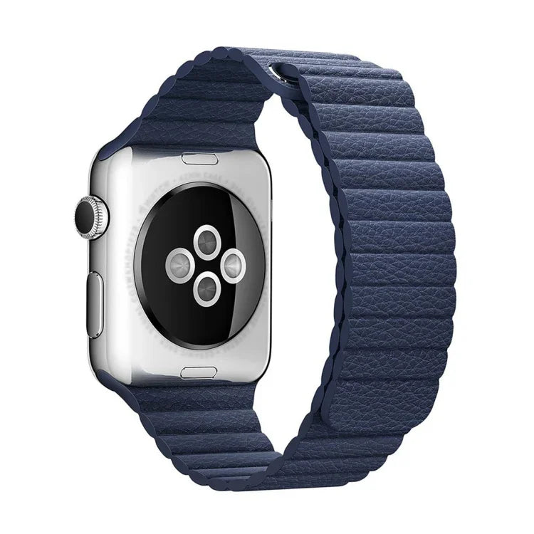 สายรัดข้อมือหนัง PU แบบล็อกแม่เหล็กสำหรับ Apple Watch 42mm