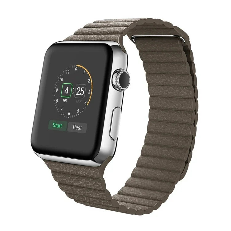 สายรัดข้อมือหนัง PU แบบล็อกแม่เหล็กสำหรับ Apple Watch 42mm