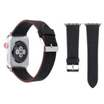 สายรัดนาฬิกาหนังแท้ลายรูแบบแฟชั่นเรียบง่ายสำหรับ Apple Watch Series 10 42 มม. / 9&8&7 41 มม. / SE 3&SE 2&6&SE&5&4 40 มม. / 3&2&1 38 มม. ขนาด 38 มม.