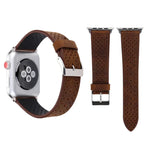 สายรัดนาฬิกาหนังแท้ลายรูแบบแฟชั่นเรียบง่ายสำหรับ Apple Watch Series 10 42 มม. / 9&8&7 41 มม. / SE 3&SE 2&6&SE&5&4 40 มม. / 3&2&1 38 มม. ขนาด 38 มม.