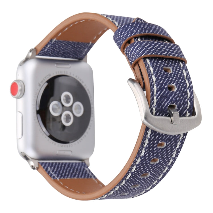 สำหรับ Apple Watch Series 10 ขนาด 42 มม. / 9&8&7 ขนาด 41 มม. / SE 3&SE 2&6&SE&5&4 ขนาด 40 มม. / 3&2&1 ขนาด 38 มม. สายนาฬิกาหนังแท้ลายคาวบอยแฟชั่นเรียบง่าย ขนาด 38 มม.
