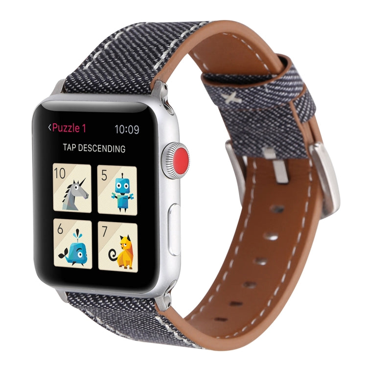 สำหรับสายหนังแท้ลายคาวบอยแฟชั่นเรียบง่าย Apple Watch Ultra 49 มม. & Watch Ultra 2 49 มม. / Series 10 46 มม. / 9&8&7 45 มม. / SE 3&SE 2&6&SE&5&4 44 มม. / 3&2&1 42 มม., ขนาด 42 มม.