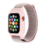 สายรัดนาฬิกาไนลอนพร้อมตะขอและห่วงสำหรับ Apple Watch Ultra 49 มม. / Series 8&7 45 มม. / SE 2&6&SE&5&4 44 มม. / 3&2&1 42 มม.