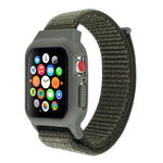 สายรัดนาฬิกาไนลอนพร้อมตะขอและห่วงสำหรับ Apple Watch Ultra 49 มม. / Series 8&7 45 มม. / SE 2&6&SE&5&4 44 มม. / 3&2&1 42 มม.