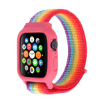 สายรัดนาฬิกาไนลอนพร้อมตะขอและห่วงสำหรับ Apple Watch Ultra 49 มม. / Series 8&7 45 มม. / SE 2&6&SE&5&4 44 มม. / 3&2&1 42 มม.